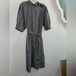 Eloquii Plaid Puff Sleeve Button Dress